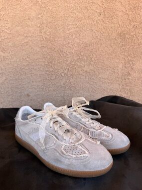 ALOHAS Tb. 490 Crochet Lace Trim, Suede Leather Sneakers with Ribbon Laces